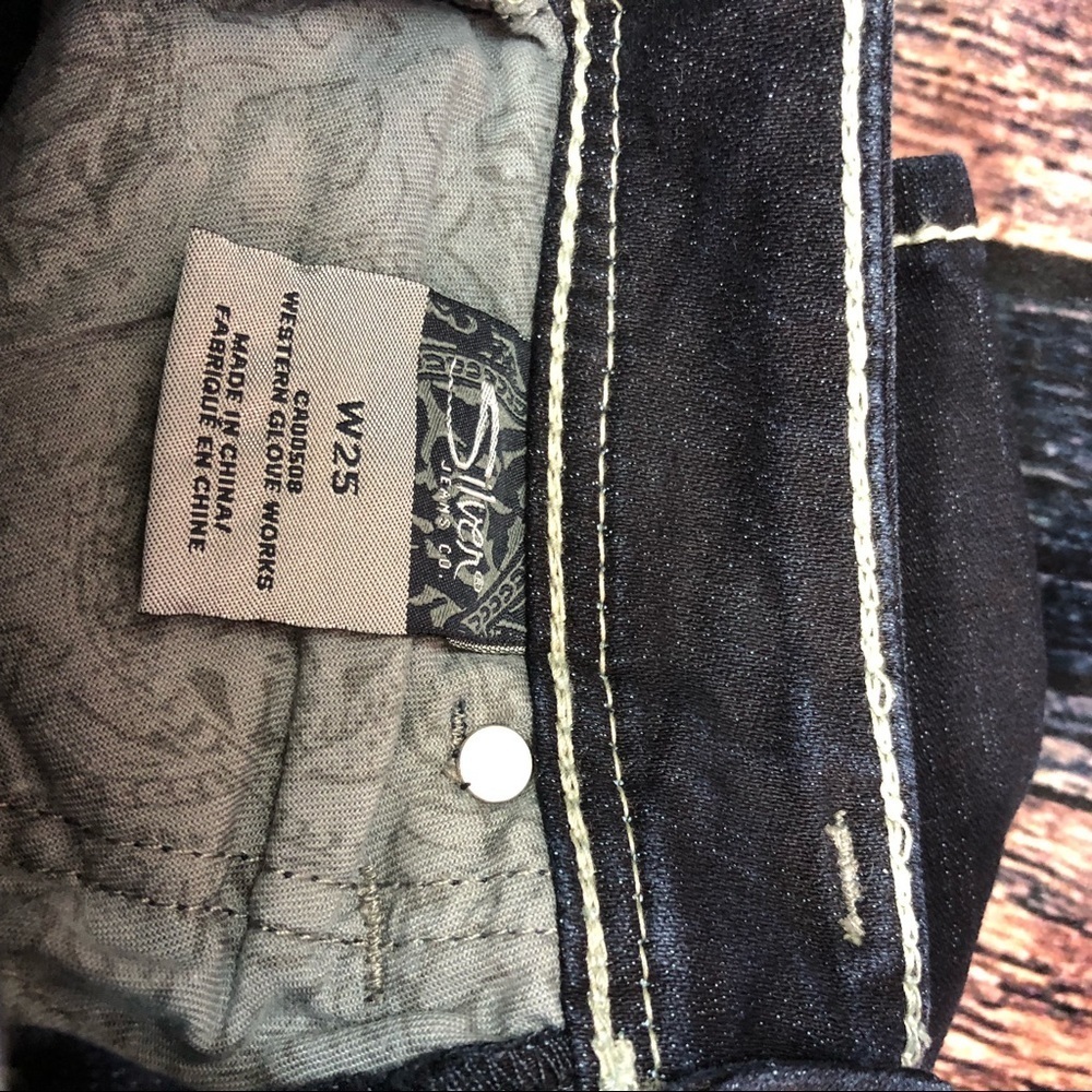Silver Suki High Capri Jeans Sz 25 Dark Blue Denim - Picture 5 of 5